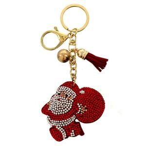 Santa Claus Crystal Christmas Keychain